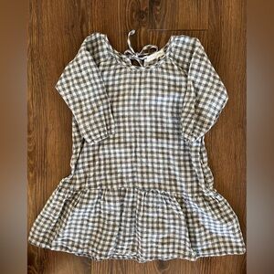 Linen Checkered Girls Dress